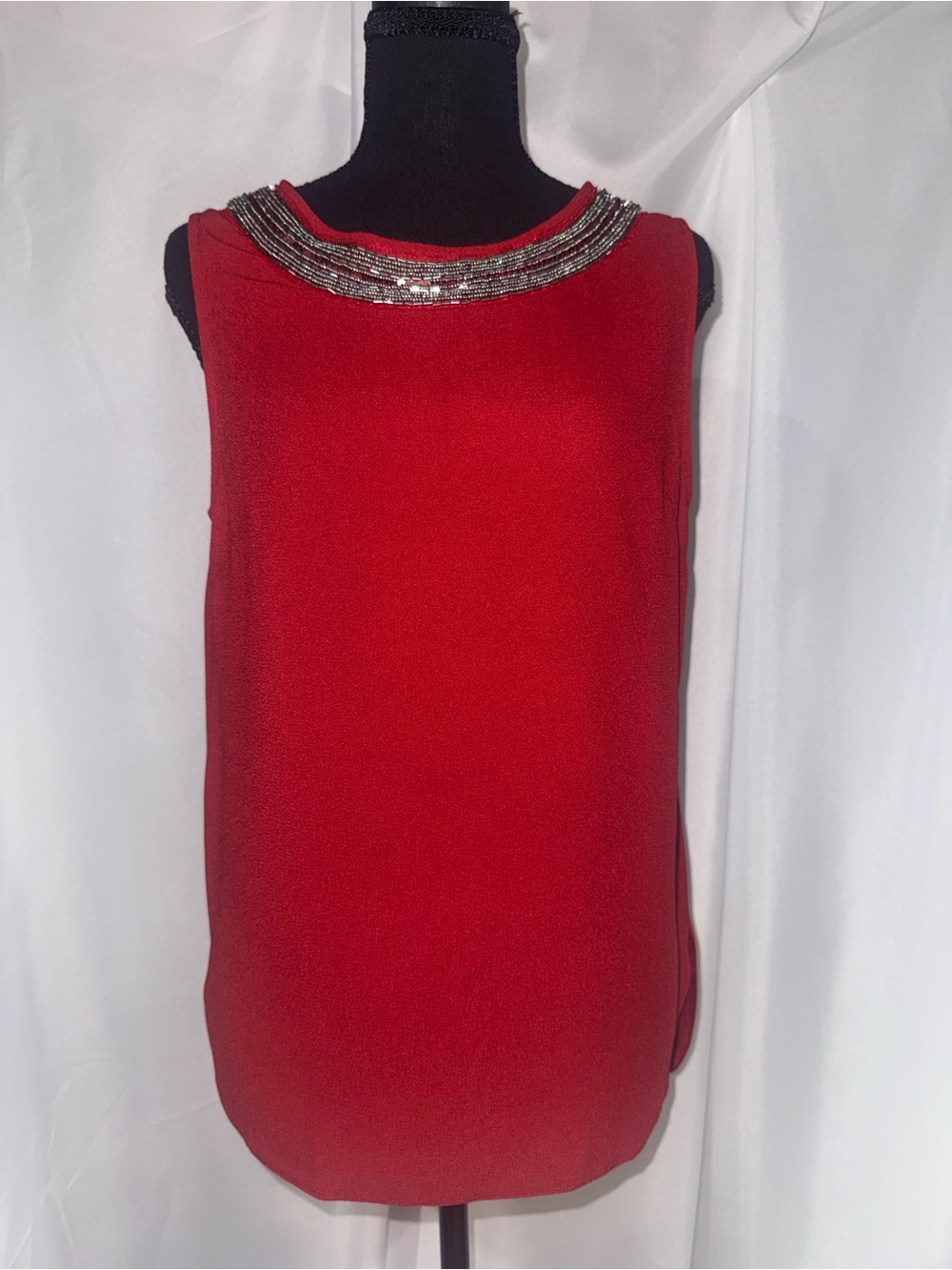 Atmosphere Rust Sleeveless Camisole with Silver Beaded Neckline